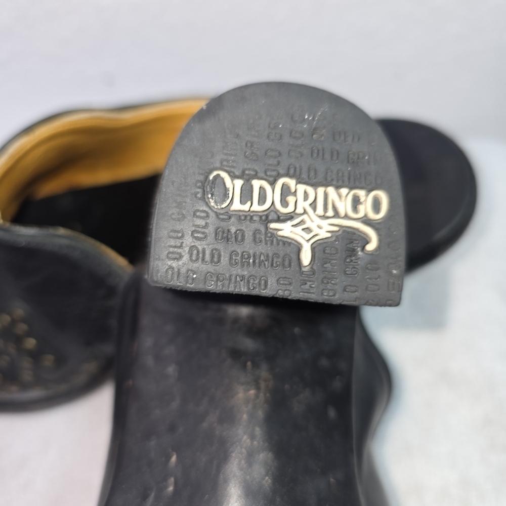 Old Gringo Black Leather Studded Pointed Toe Mule Heels  Size 7B Made in Mexico - Picture 10 of 12